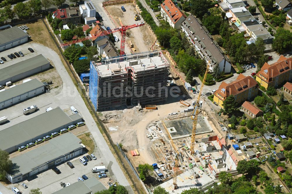 Luftbild Erfurt - Neubau einer Mehrfamilienhaus- Wohnanlage Peter-Vischer-Weg in Erfurt im Bundesland Thüringen, Deutschland