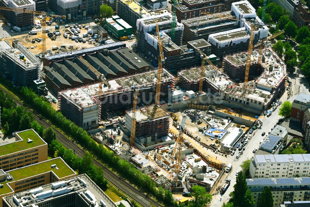 Luftbild Hamburg - Neubau einer Mehrfamilienhaus-Wohnanlage QUARTIER AN DER FRIEDENSALLEE in Hamburg, Deutschland