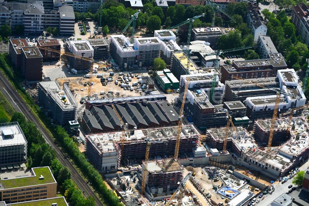 Luftaufnahme Hamburg - Neubau einer Mehrfamilienhaus-Wohnanlage QUARTIER AN DER FRIEDENSALLEE in Hamburg, Deutschland
