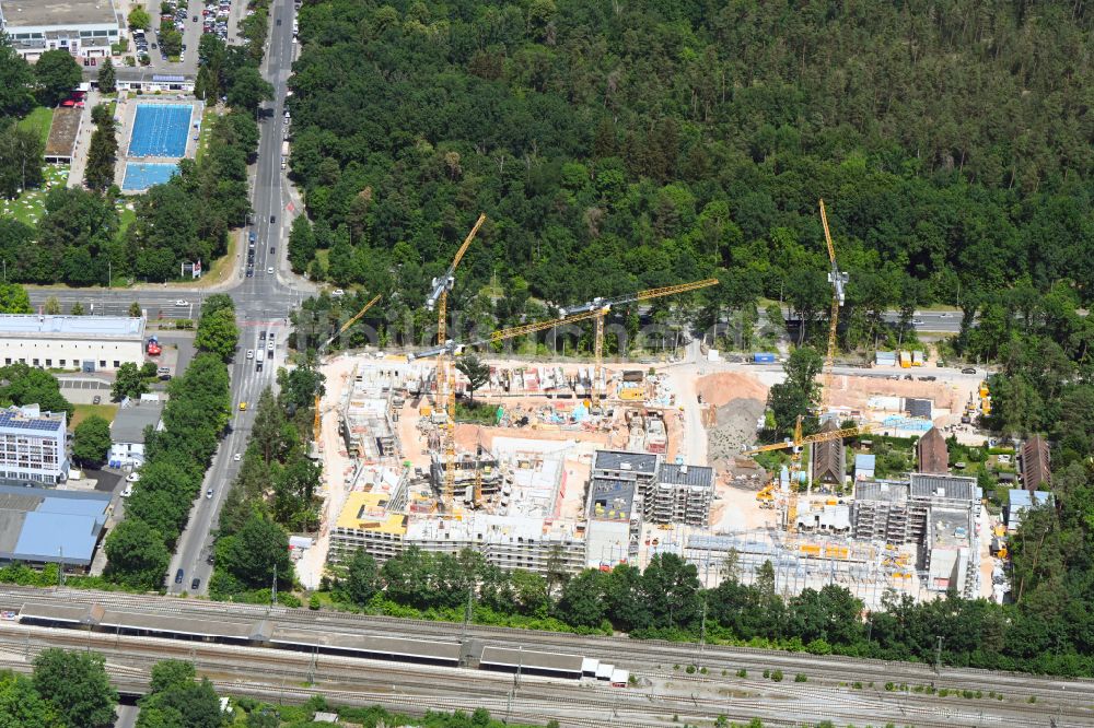 Luftaufnahme Nürnberg - Neubau einer Mehrfamilienhaus-Wohnanlage Regensburger Viertel in Nürnberg im Bundesland Bayern, Deutschland