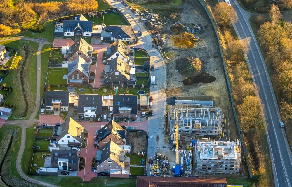 Luftbild Kirchhellen - Neubau einer Mehrfamilienhaus-Wohnanlage an der Rentforter Straße - Schultenkamp in Kirchhellen im Bundesland Nordrhein-Westfalen, Deutschland