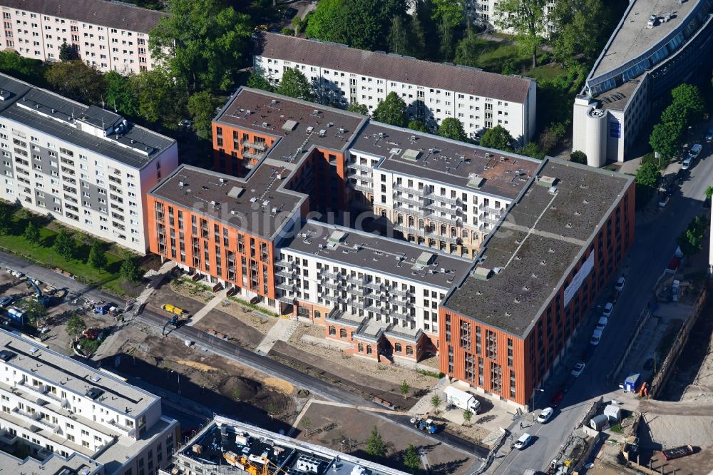 Luftaufnahme Dresden - Neubau einer Mehrfamilienhaus-Wohnanlage Residenz am Postplatz in Dresden im Bundesland Sachsen, Deutschland