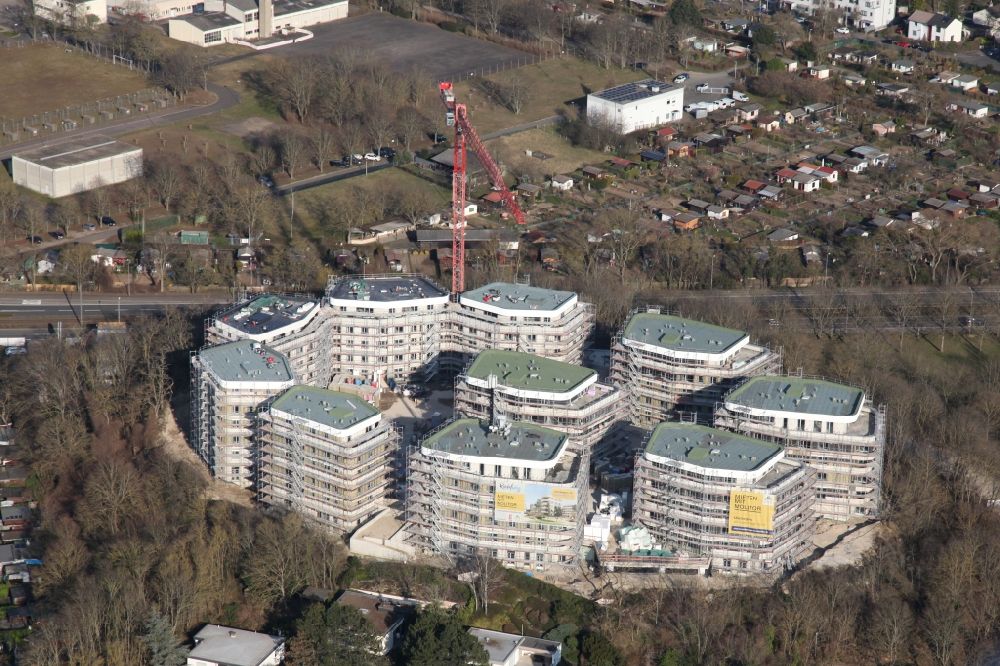 Luftaufnahme Mainz - Neubau einer Mehrfamilienhaus-Wohnanlage Der Rodelberg in Mainz im Bundesland Rheinland-Pfalz, Deutschland