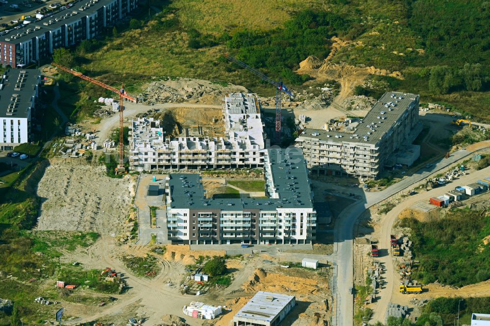 Luftbild Szczecin - Stettin - Neubau einer Mehrfamilienhaus-Wohnanlage in Szczecin - Stettin in Woiwodschaft Westpommern, Polen