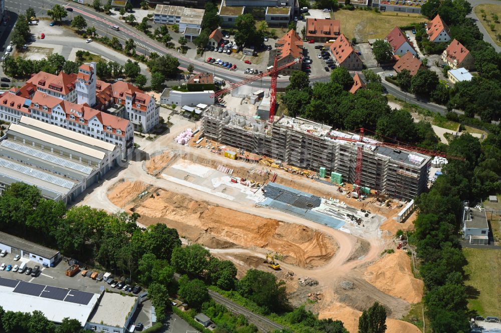 Luftbild Nürnberg - Neubau einer Mehrfamilienhaus-Wohnanlage Tramliving an der Adolf-Braun-Straße in Nürnberg im Bundesland Bayern, Deutschland