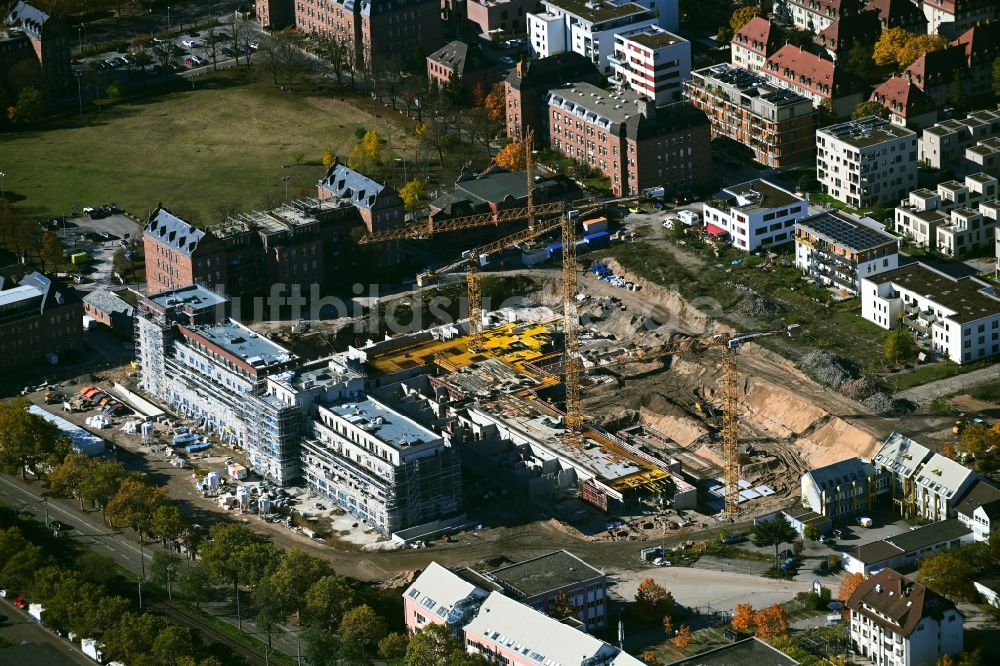 Luftbild Mannheim - Neubau einer Mehrfamilienhaus-Wohnanlage - Wohnareal TURLEY in Mannheim im Bundesland Baden-Württemberg, Deutschland