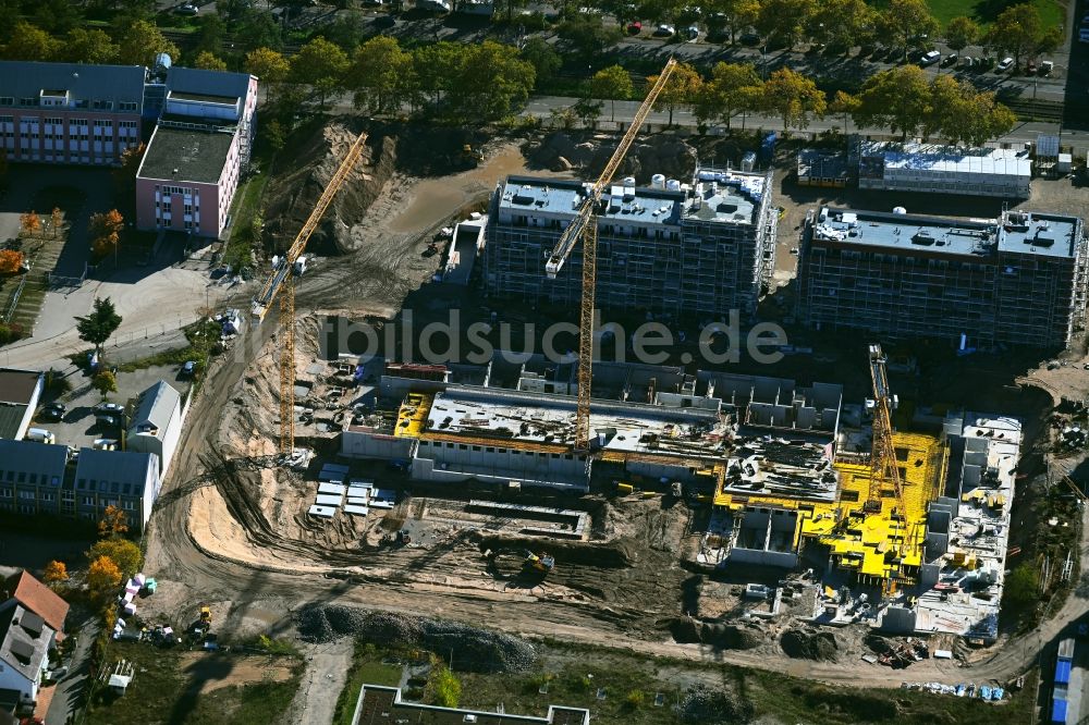 Luftbild Mannheim - Neubau einer Mehrfamilienhaus-Wohnanlage - Wohnareal TURLEY in Mannheim im Bundesland Baden-Württemberg, Deutschland