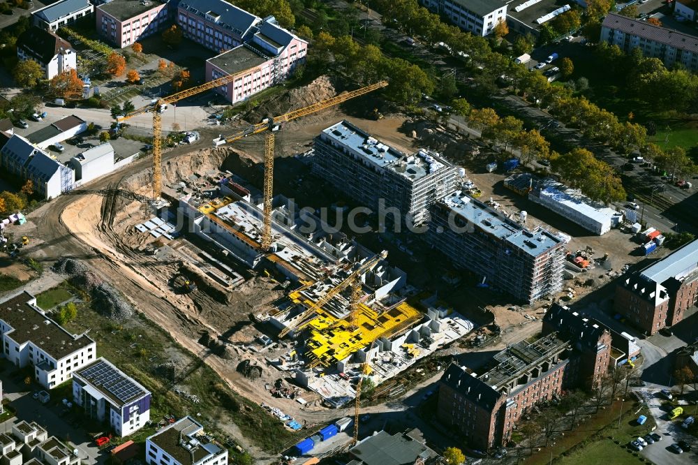 Luftaufnahme Mannheim - Neubau einer Mehrfamilienhaus-Wohnanlage - Wohnareal TURLEY in Mannheim im Bundesland Baden-Württemberg, Deutschland
