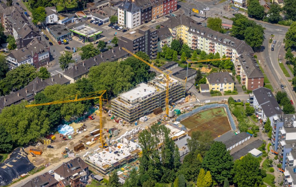 Luftbild Herne - Neubau einer Mehrfamilienhaus-Wohnanlage Wohnen am Westbach in Herne im Bundesland Nordrhein-Westfalen, Deutschland