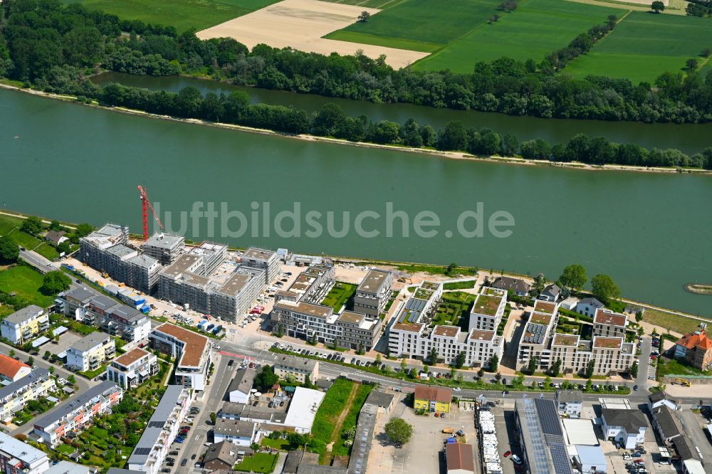 Luftbild Speyer - Neubau einer Mehrfamilienhaus-Wohnanlage Wohnviertel am Fluss in Speyer im Bundesland Rheinland-Pfalz, Deutschland