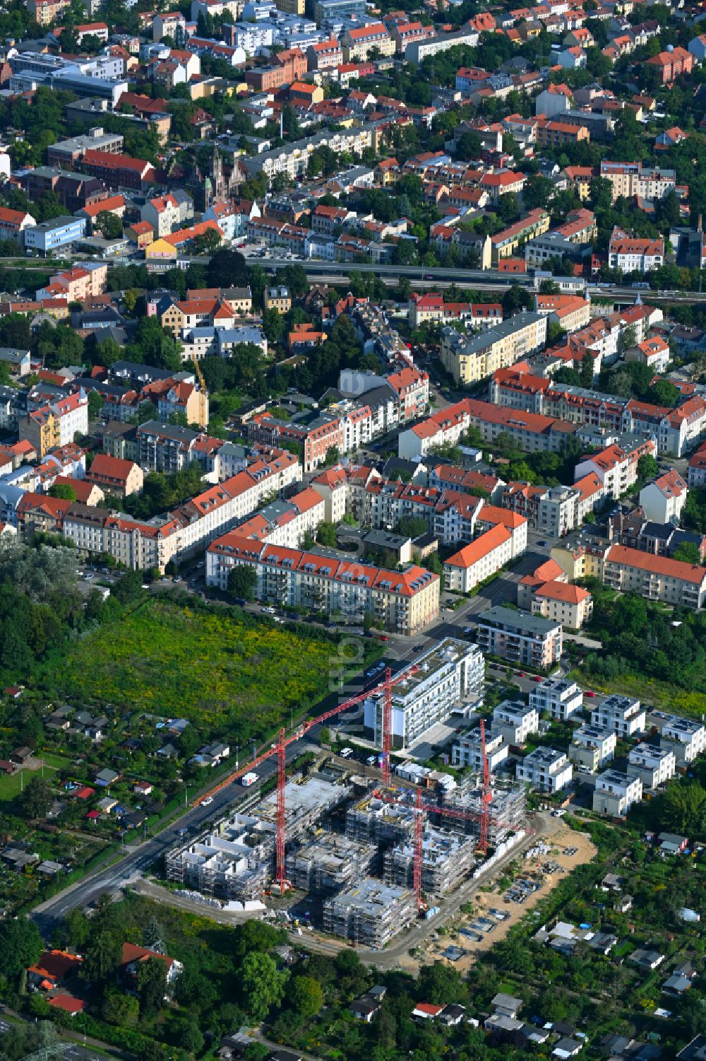 Luftbild Potsdam - Neubau einer Mehrfamilienhaussiedlung im Ortsteil Babelsberg Süd in Potsdam im Bundesland Brandenburg, Deutschland