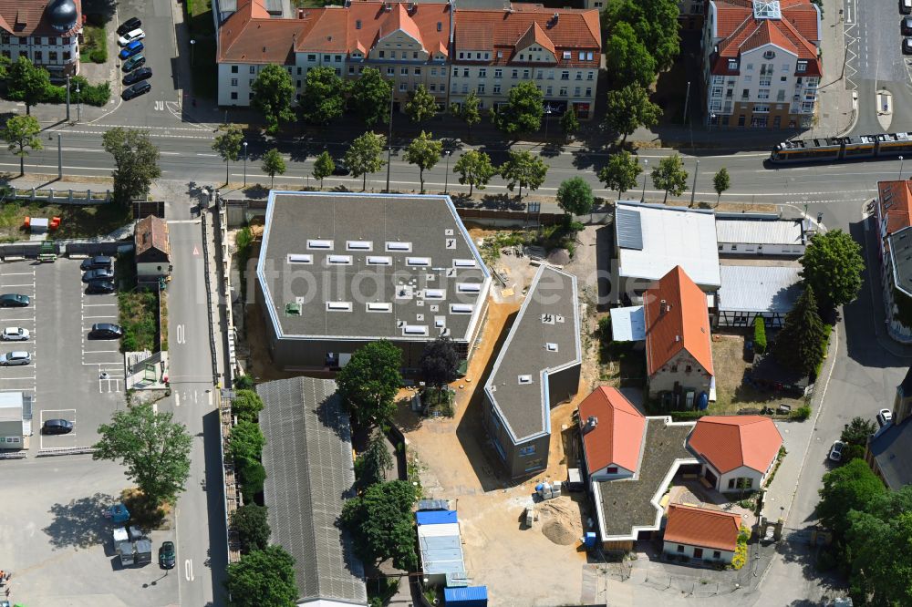 Luftbild Leipzig - Neubau einer Mehrzweckhalle und Werkstätten der Karl-Schubert-Schule in Leipzig im Bundesland Sachsen, Deutschland