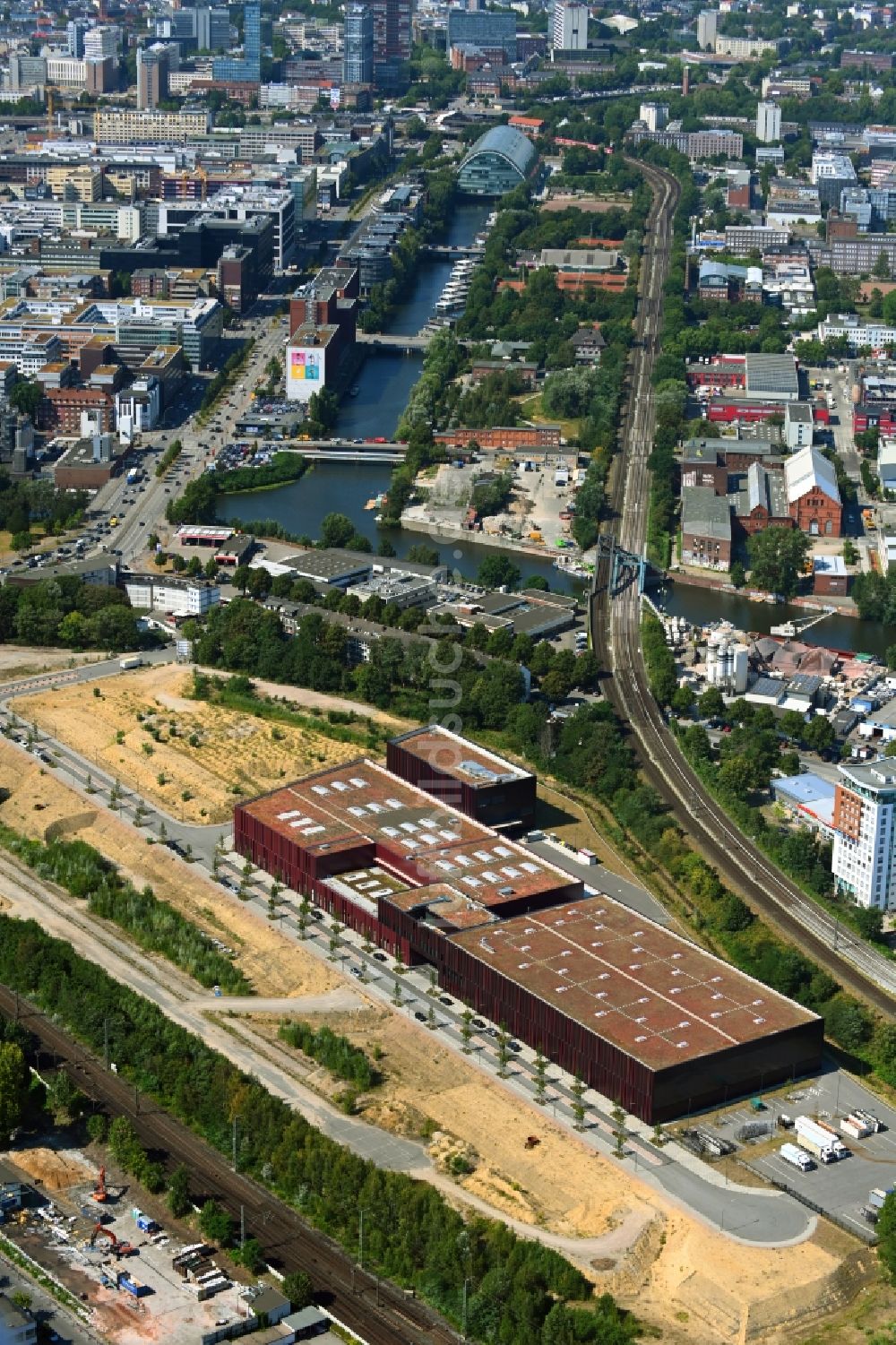Luftbild Hamburg - Neubau der Opernwerkstätten und -fundi für die Hamburger Staatsoper in Hamburg, Deutschland