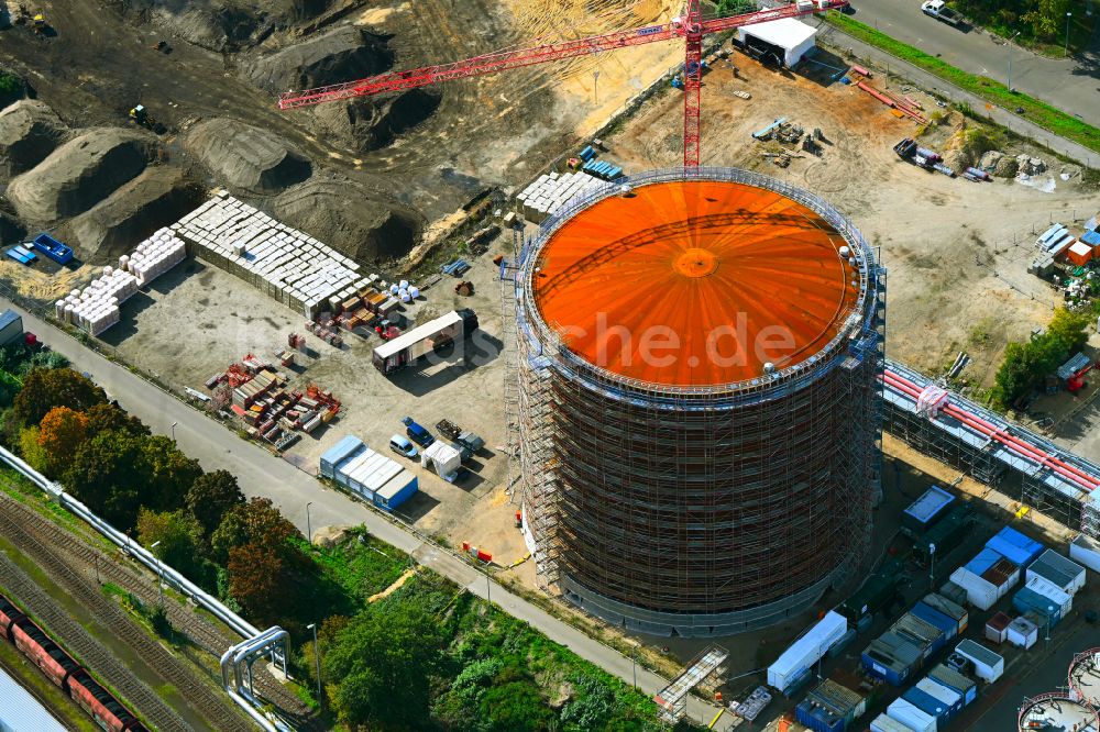Luftaufnahme Berlin - Neubau Rückhaltebecken und Stadtwärmespeicher im Ortsteil Siemensstadt in Berlin, Deutschland