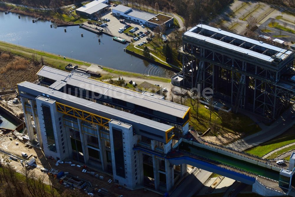 Luftbild Niederfinow - Neubau des Schiffshebewerk Niederfinow am Finowkanal im Bundesland Brandenburg