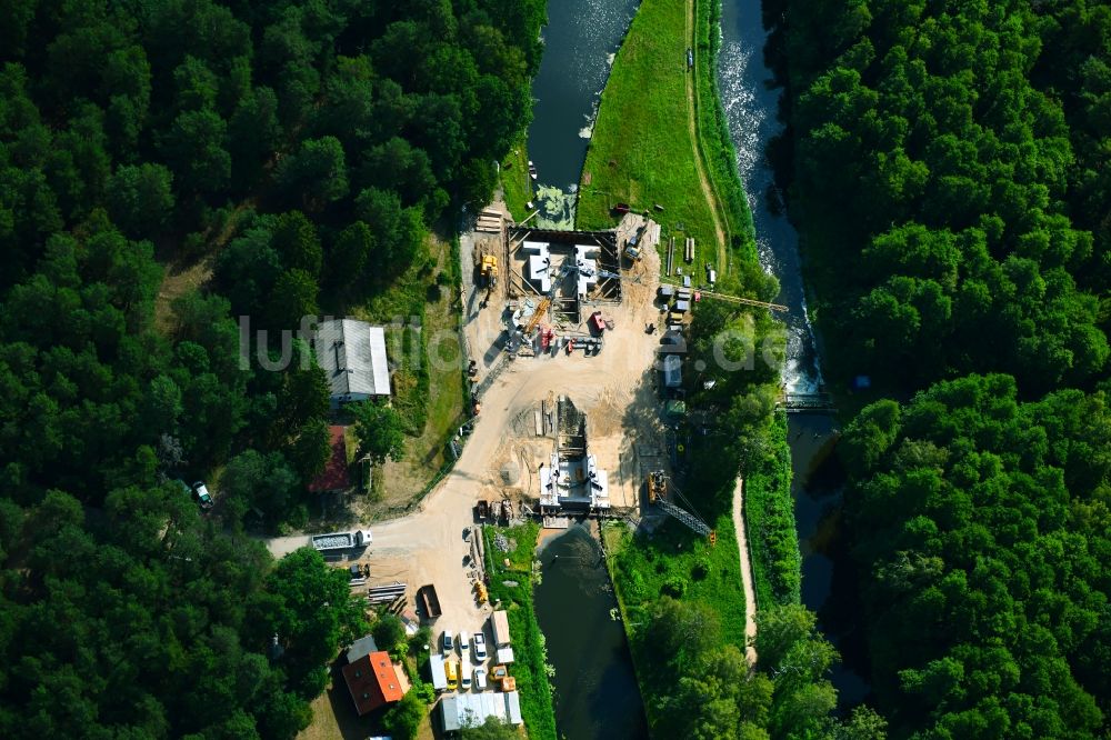 Luftbild Beutel - Neubau der Schleusenanlagen Schleuse Zaaren am Ufer der Wasserstraße der Havel in Beutel im Bundesland Brandenburg, Deutschland