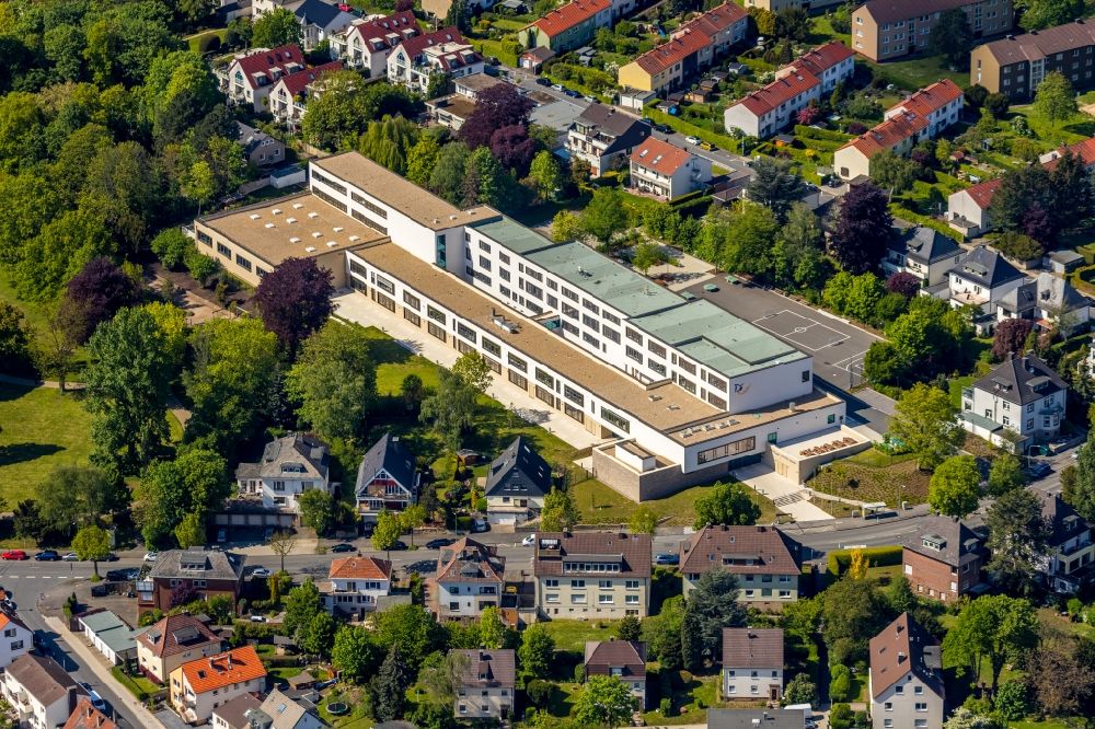 Luftbild Hagen - Neubau des Schulgebäudes des Gymnasiums der Hildegardis-Schule Hagen in Hagen im Bundesland Nordrhein-Westfalen, Deutschland