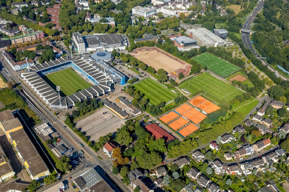 Bochum von oben - Neubau eines Sportplatz auf dem Gelände des VfL Bochum 1848 Fußballgemeinschaft e. V. Am Stadion in Bochum im Bundesland Nordrhein-Westfalen, Deutschland