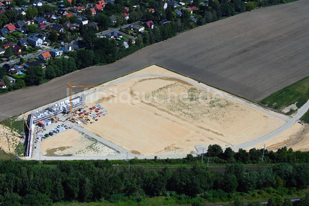 Luftaufnahme Bergfelde - Neubau der Sportplatzanlagen Sportpark Bergfelde in Bergfelde im Bundesland Brandenburg, Deutschland