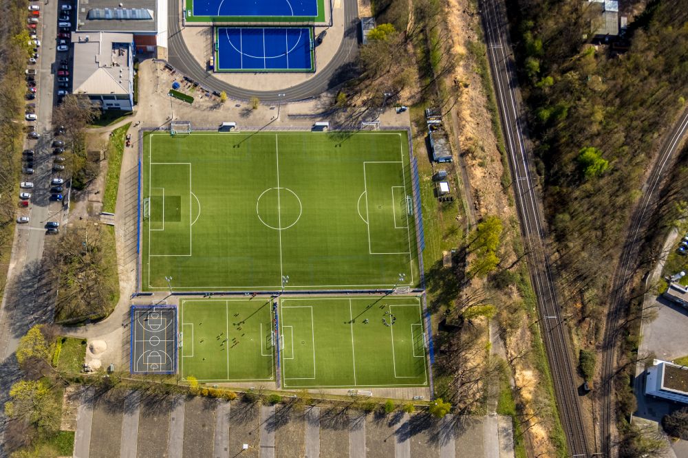 Dortmund aus der Vogelperspektive: Neubau der Sportplatzanlagen des TSC Eintracht Dortmund in Dortmund im Bundesland Nordrhein-Westfalen, Deutschland