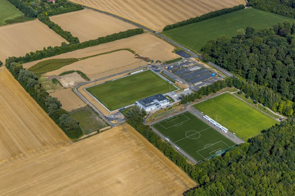 Hamm aus der Vogelperspektive: Neubau der Sportplatzanlagen Westfalia- Sportpark in Hamm im Bundesland Nordrhein-Westfalen, Deutschland