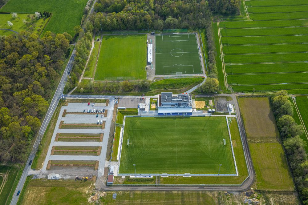 Luftaufnahme Rhynern - Neubau der Sportplatzanlagen Westfalia- Sportpark in Rhynern im Bundesland Nordrhein-Westfalen, Deutschland