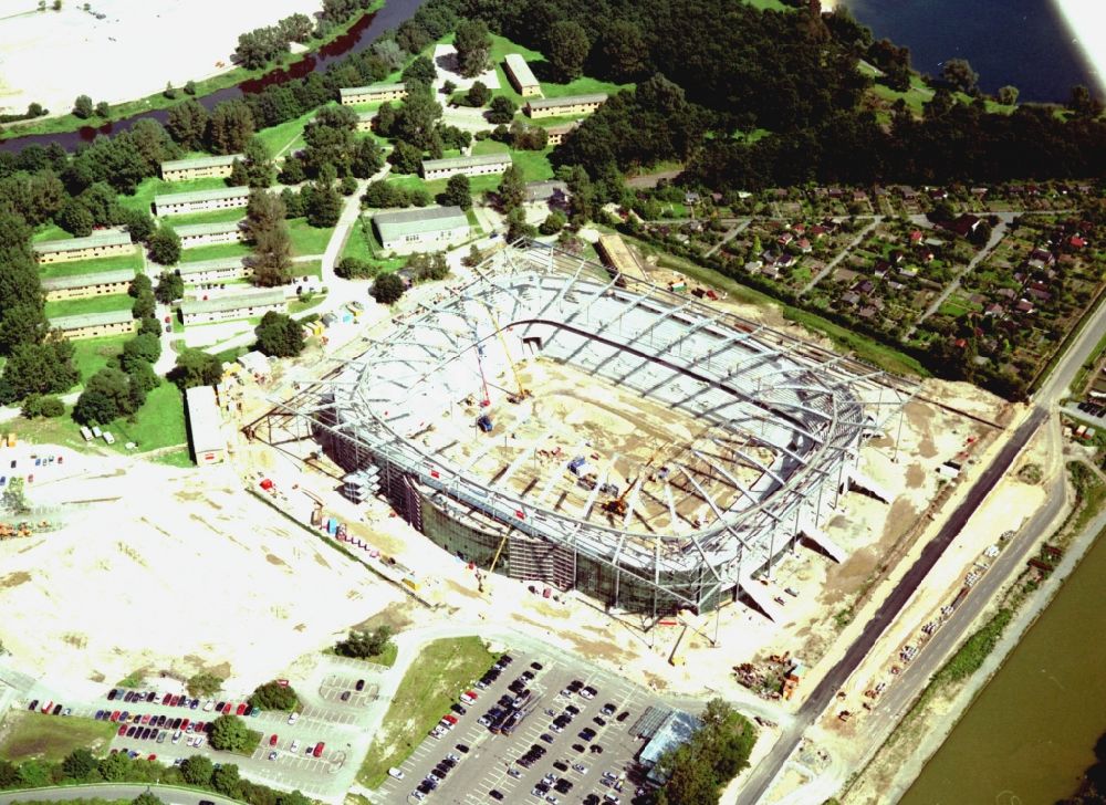 Luftbild Wolfsburg - Neubau Sportstätten-Gelände der Arena des Stadion Volkswagen Arena in Wolfsburg im Bundesland Niedersachsen, Deutschland