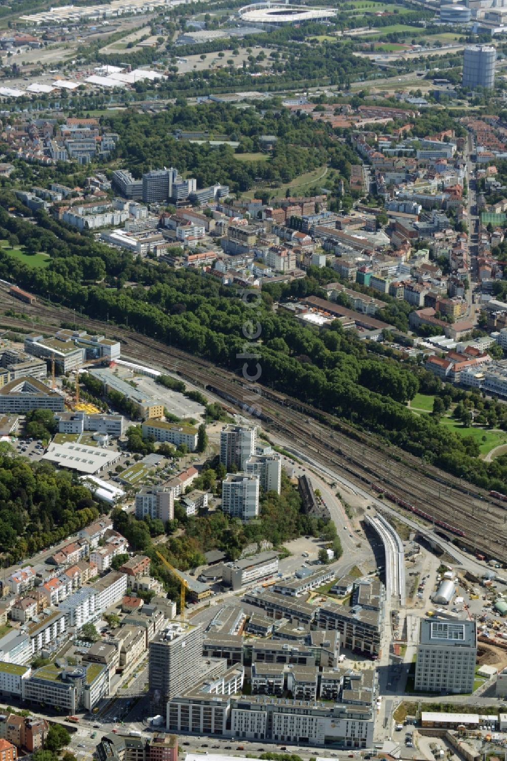 Luftbild Stuttgart - Neubau des Stadtteilzentrums und Einkaufszentrum Milaneo im Europaviertel der Landeshauptstadt Stuttgart im Bundesland Baden-Württemberg BW