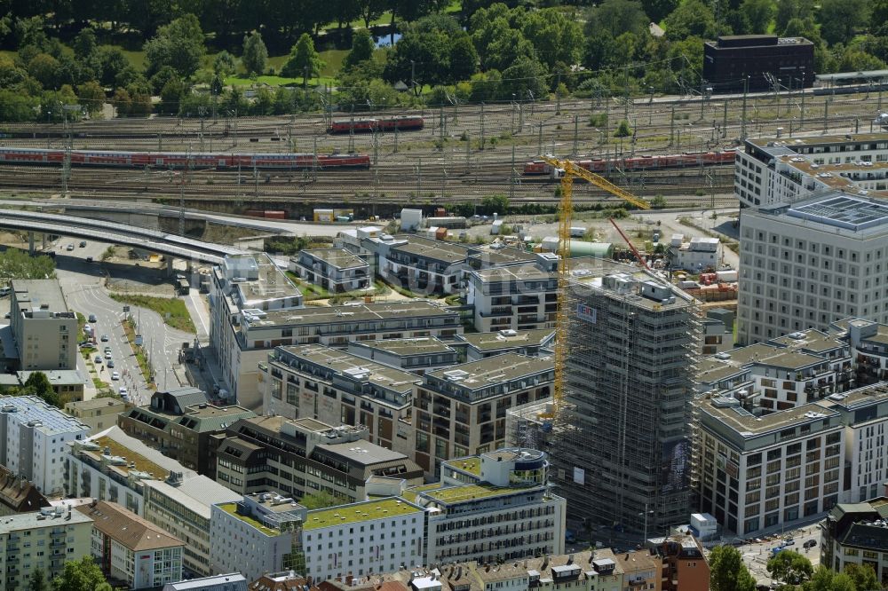 Luftaufnahme Stuttgart - Neubau des Stadtteilzentrums und Einkaufszentrum Milaneo im Europaviertel der Landeshauptstadt Stuttgart im Bundesland Baden-Württemberg BW