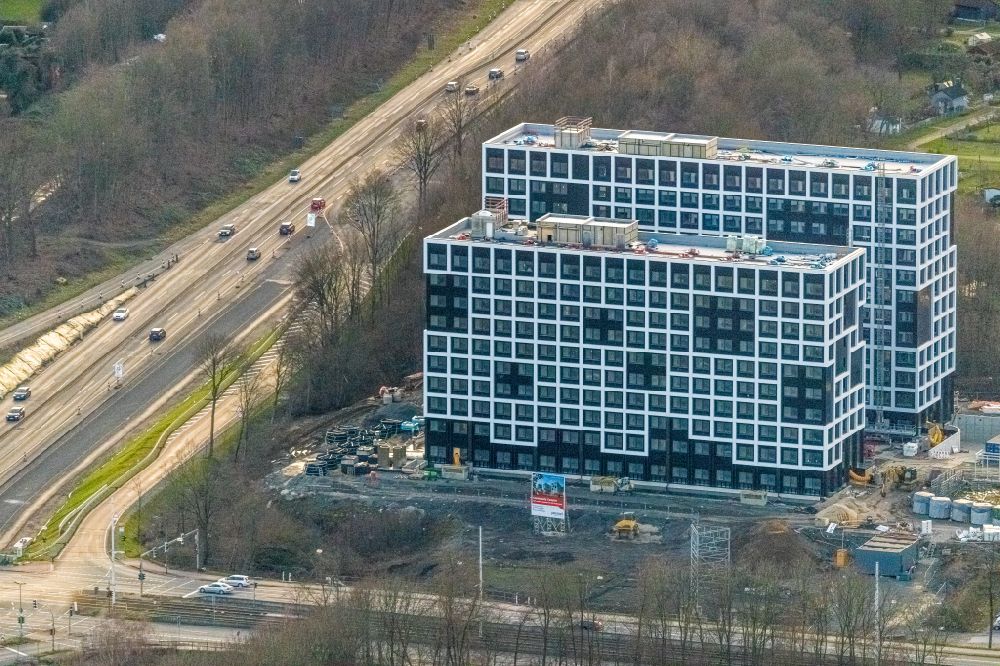 Luftbild Bochum - Neubau eines Studenten- Wohnheim in Bochum im Bundesland Nordrhein-Westfalen, Deutschland