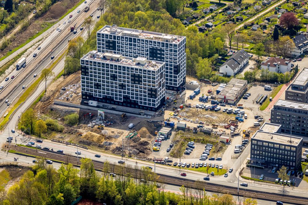 Luftaufnahme Bochum - Neubau eines Studenten- Wohnheim in Bochum im Bundesland Nordrhein-Westfalen, Deutschland