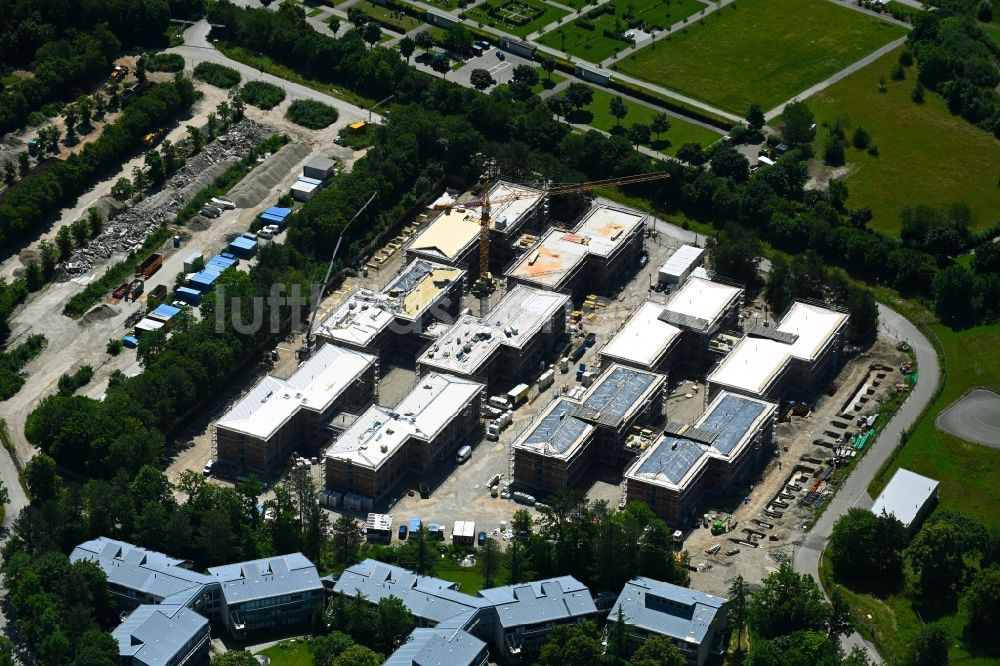 Luftaufnahme Neubiberg - Neubau eines Studenten- Wohnheim - Komplex in Neubiberg im Bundesland Bayern, Deutschland