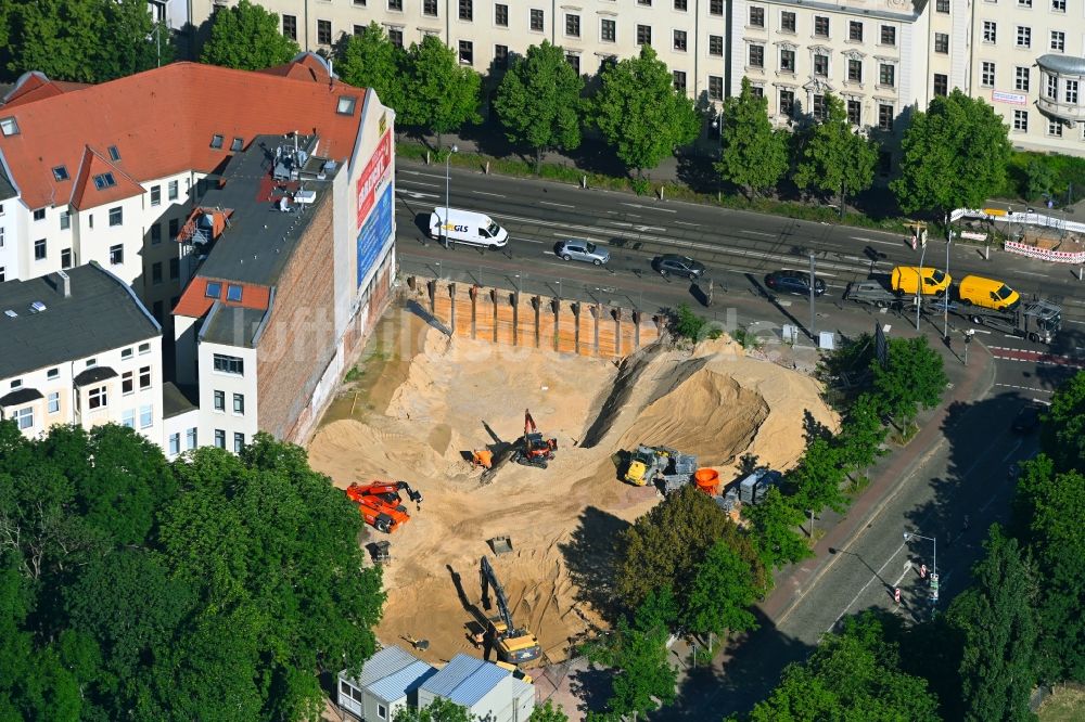 Luftbild Magdeburg - Neubau eines Studenten- Wohnheim LennéQuartier in Magdeburg im Bundesland Sachsen-Anhalt, Deutschland