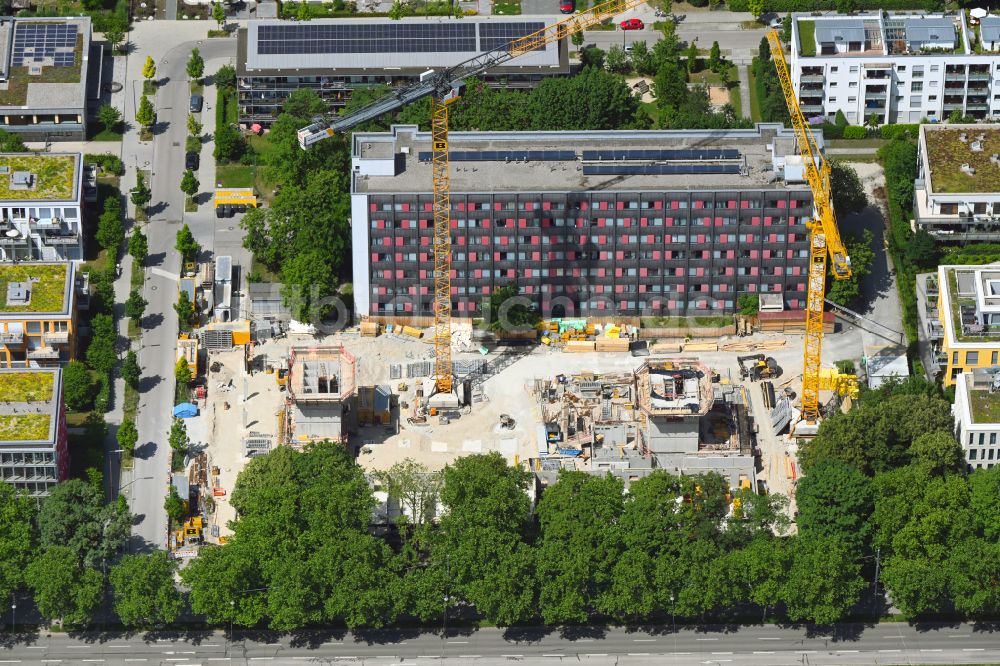 Luftaufnahme München - Neubau eines Studenten- Wohnheim in München im Bundesland Bayern, Deutschland