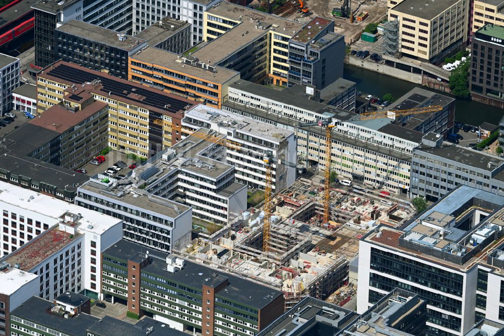 Luftbild Hamburg - Neubau eines Studenten- Wohnheim im Ortsteil Hammerbrook in Hamburg, Deutschland