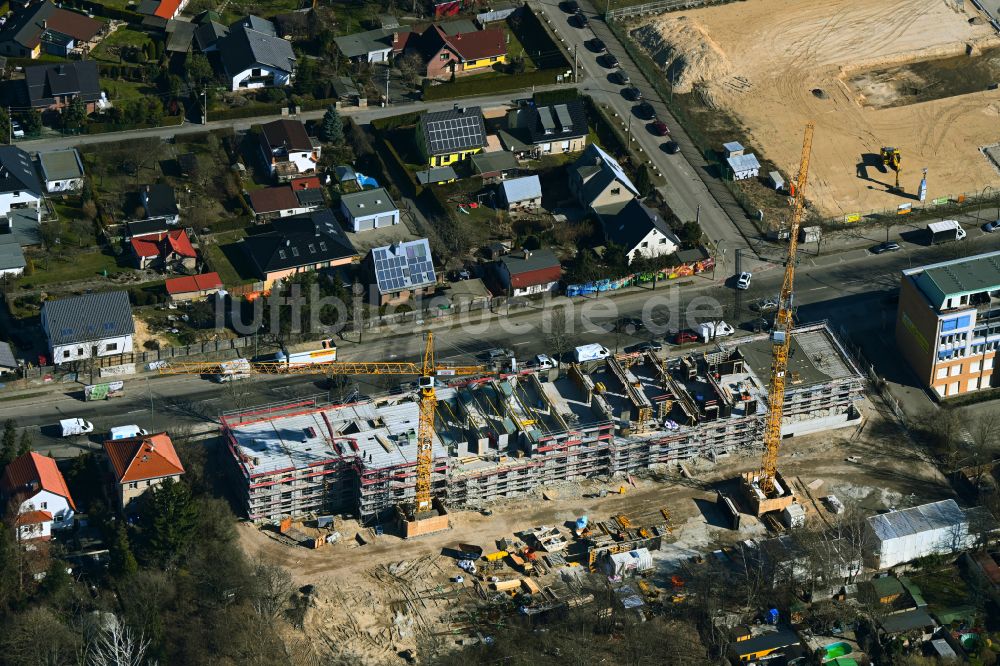 Luftbild Berlin - Neubau eines Studenten- Wohnheim im Ortsteil Weißensee in Berlin, Deutschland