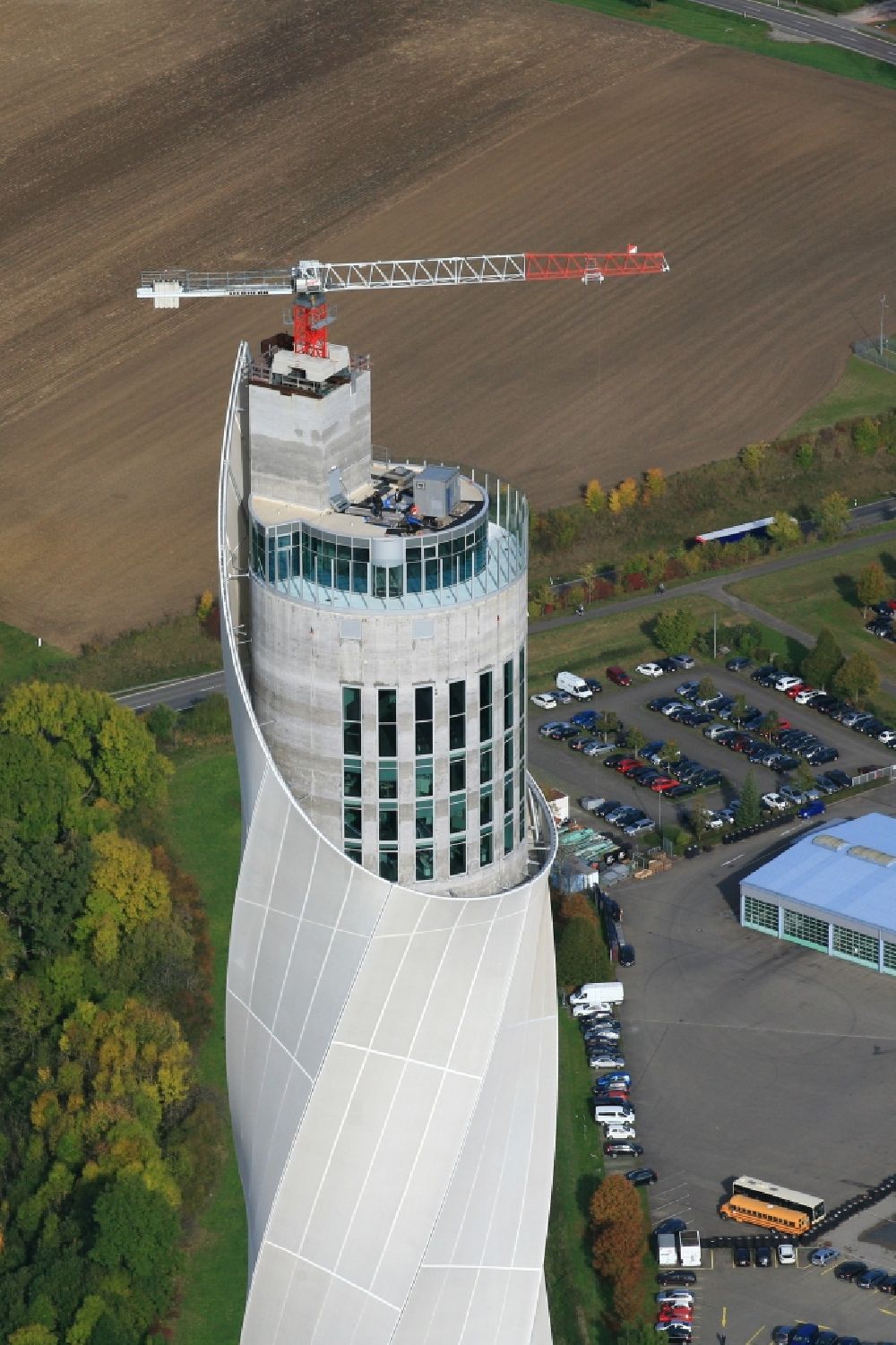 Rottweil aus der Vogelperspektive: Neubau des ThyssenKrupp Aufzugstestturm in Rottweil im Bundesland Baden-Württemberg