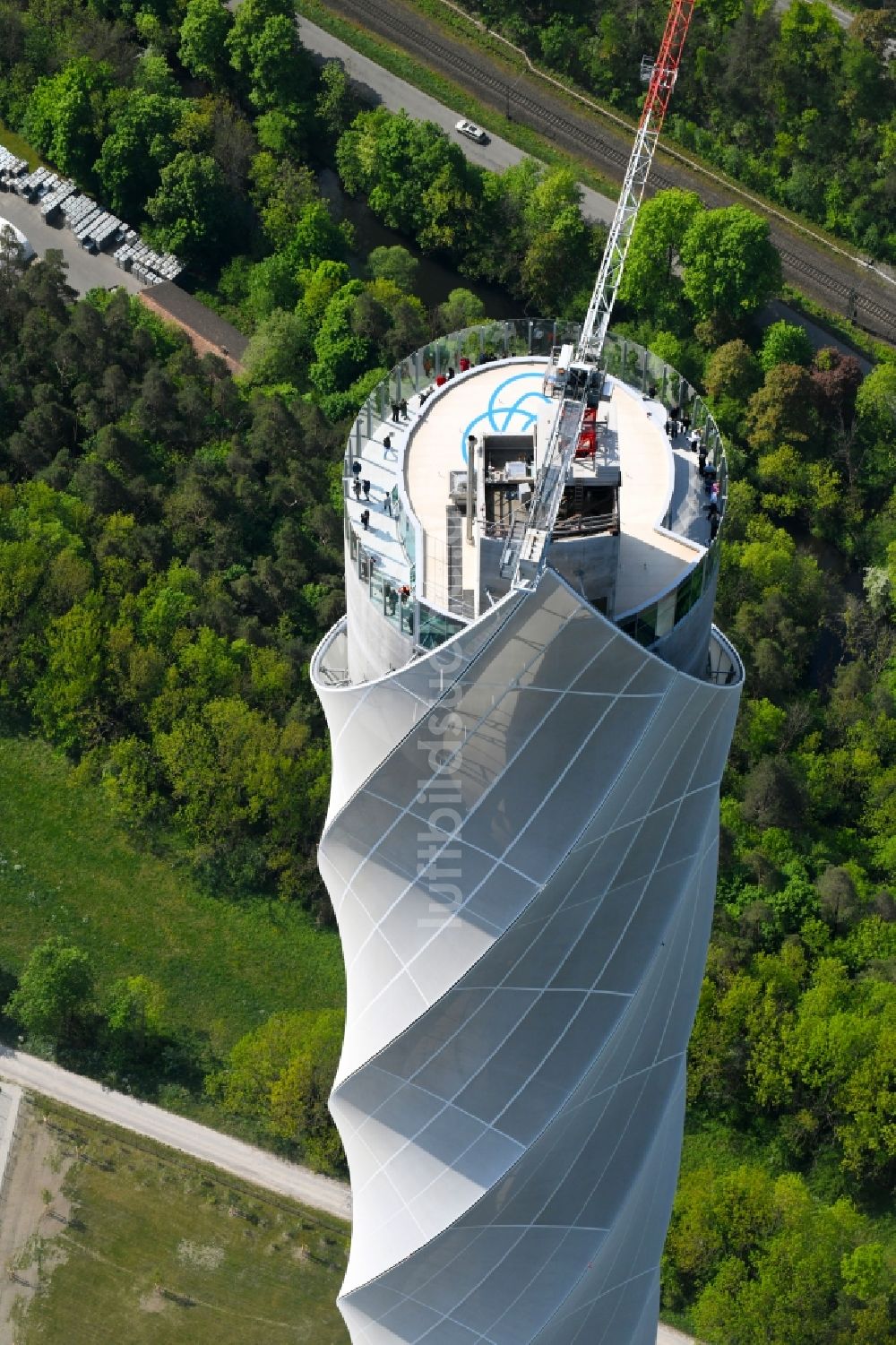 Luftbild Rottweil - Neubau des ThyssenKrupp Aufzugstestturm in Rottweil im Bundesland Baden-Württemberg