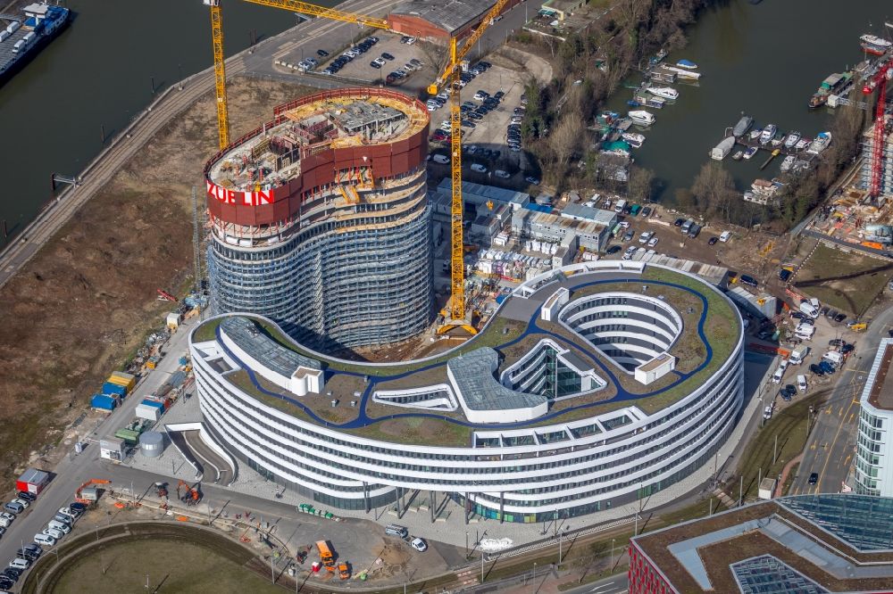 Luftaufnahme Düsseldorf - Neubau trivago- Zentrale in Düsseldorf im Bundesland Nordrhein-Westfalen