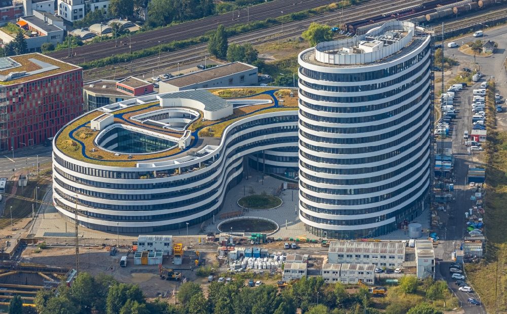Düsseldorf von oben - Neubau trivago- Zentrale in Düsseldorf im Bundesland Nordrhein-Westfalen