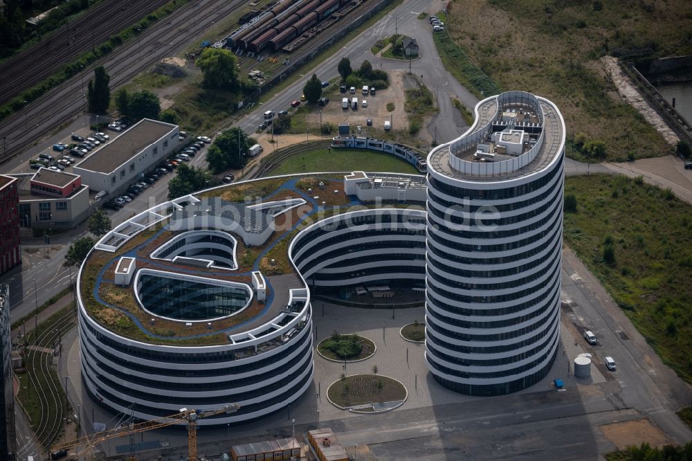 Düsseldorf aus der Vogelperspektive: Neubau trivago- Zentrale in Düsseldorf im Bundesland Nordrhein-Westfalen