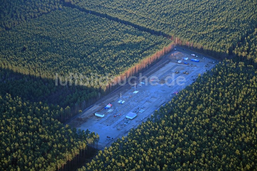 Luftbild Freienbrink - Neubau eines Umspannwerkes in Freienbrink im Bundesland Brandenburg, Deutschland