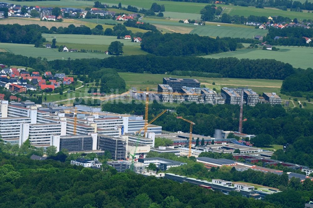 Luftbild Bielefeld - Neubau im Universitäts- Bereich in Bielefeld im Bundesland Nordrhein-Westfalen, Deutschland