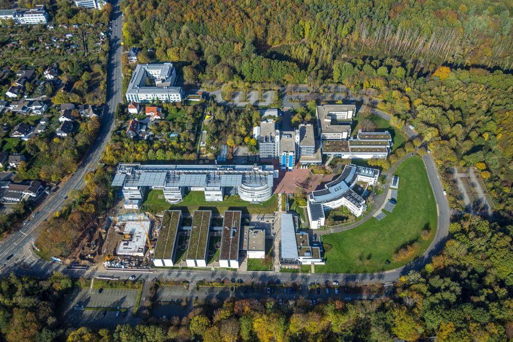 Luftaufnahme Hagen - Neubau im Universitäts- Bereich Fern - Universität in Hagen im Bundesland Nordrhein-Westfalen, Deutschland
