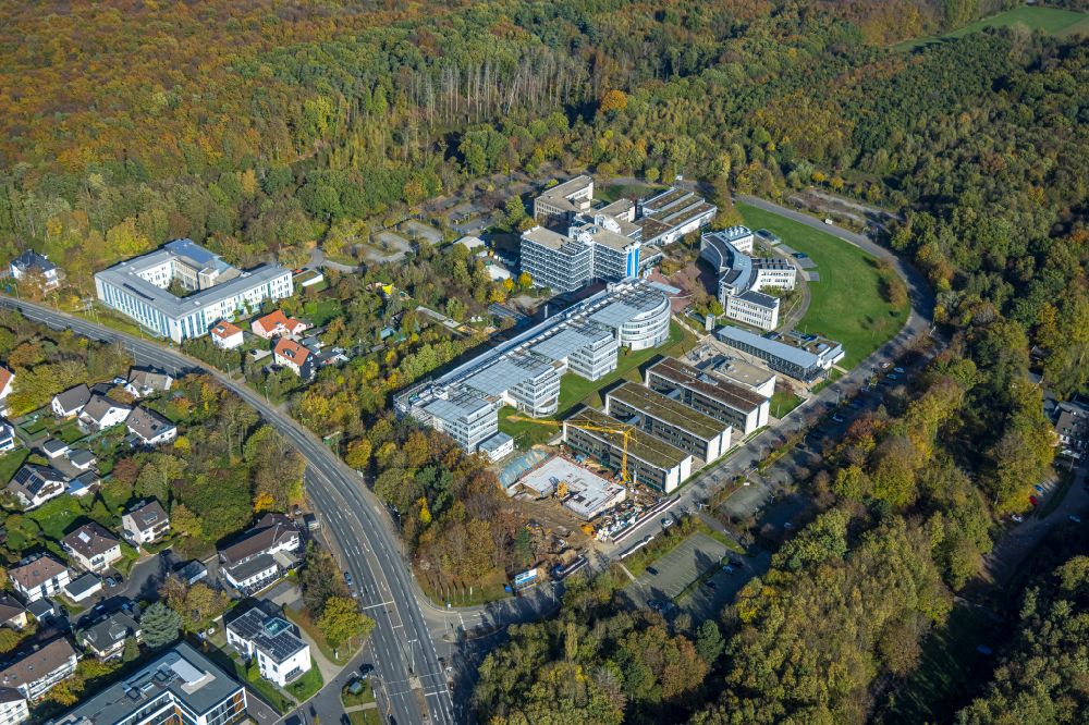 Hagen aus der Vogelperspektive: Neubau im Universitäts- Bereich Fern - Universität in Hagen im Bundesland Nordrhein-Westfalen, Deutschland