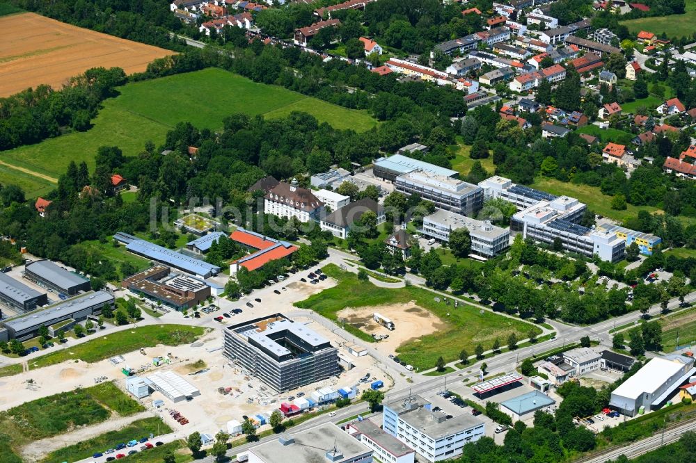 Luftbild Oberschleißheim - Neubau im Universitäts- Bereich an der Veterinärstraße Ecke Sonnenstraße in Oberschleißheim im Bundesland Bayern, Deutschland
