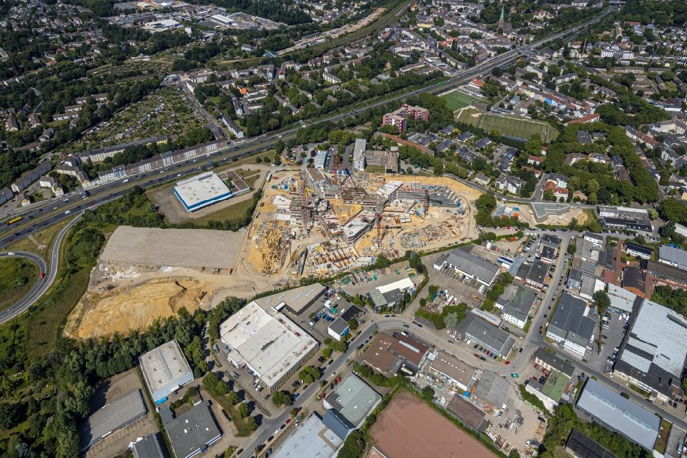 Luftaufnahme Essen - Neubau des Unternehmens-Verwaltungsgebäude ALDI-Nord Campus in Essen im Bundesland Nordrhein-Westfalen, Deutschland
