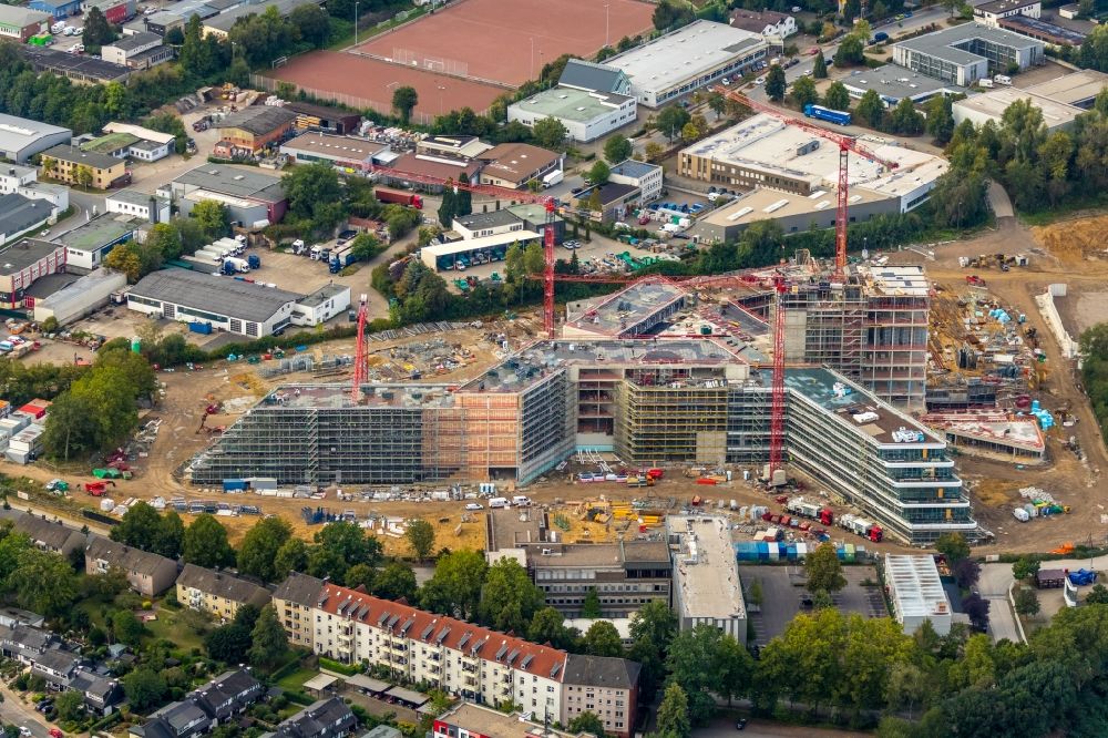 Luftbild Essen - Neubau des Unternehmens-Verwaltungsgebäude ALDI-Nord Campus in Essen im Bundesland Nordrhein-Westfalen, Deutschland
