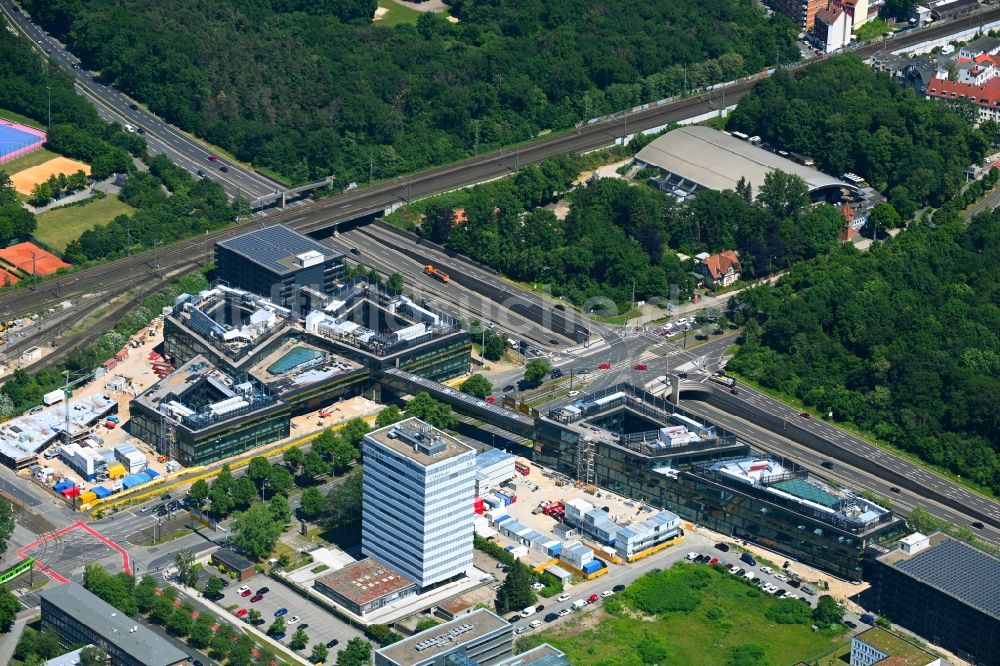 Luftbild Hannover - Neubau des Unternehmens-Verwaltungsgebäude der Continental AG in Hannover im Bundesland Niedersachsen, Deutschland