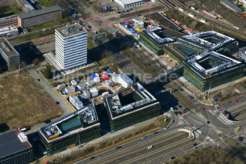 Hannover von oben - Neubau des Unternehmens-Verwaltungsgebäude der Continental AG in Hannover im Bundesland Niedersachsen, Deutschland